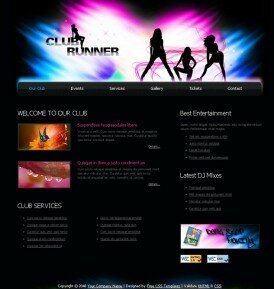 Пример дизайна для сайта ночного клуба