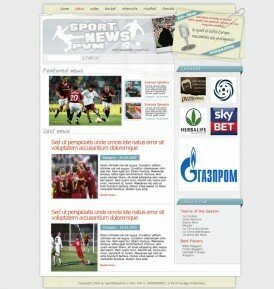 Макет спортивного портала